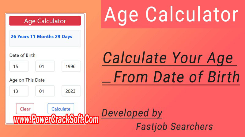 Age calculator V 8.2.2 installer 541 PC Software with patch
