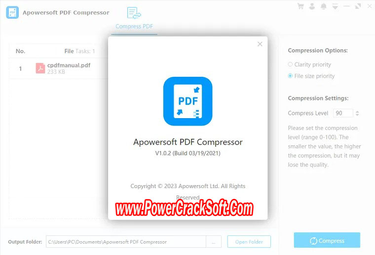 Apowersoft PDF Compressor V 1.0.2.1 PC Software with keygen