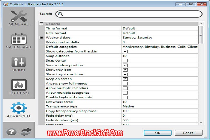 Rainlendar Lite 2.20.1 PC Software